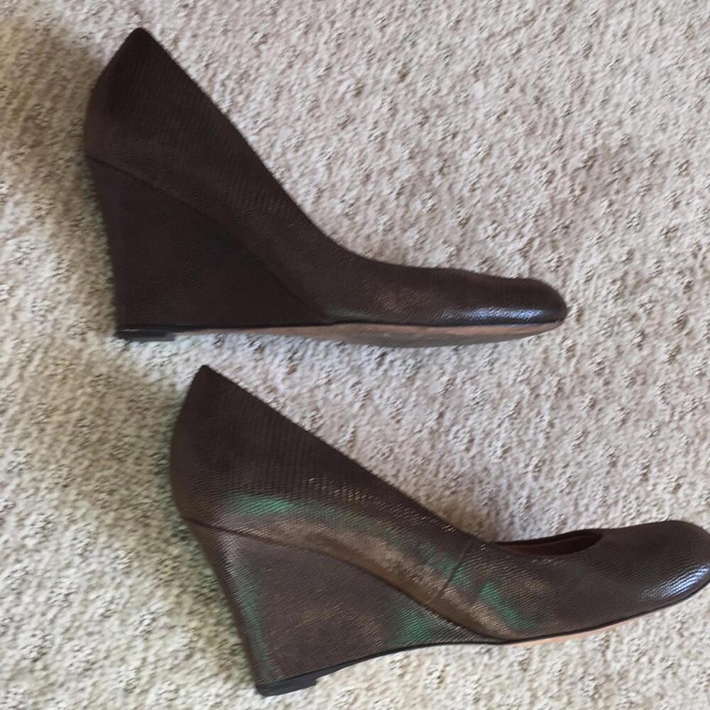 Ann Taylor Brown Python Wedge Heel Size 7 - image 3